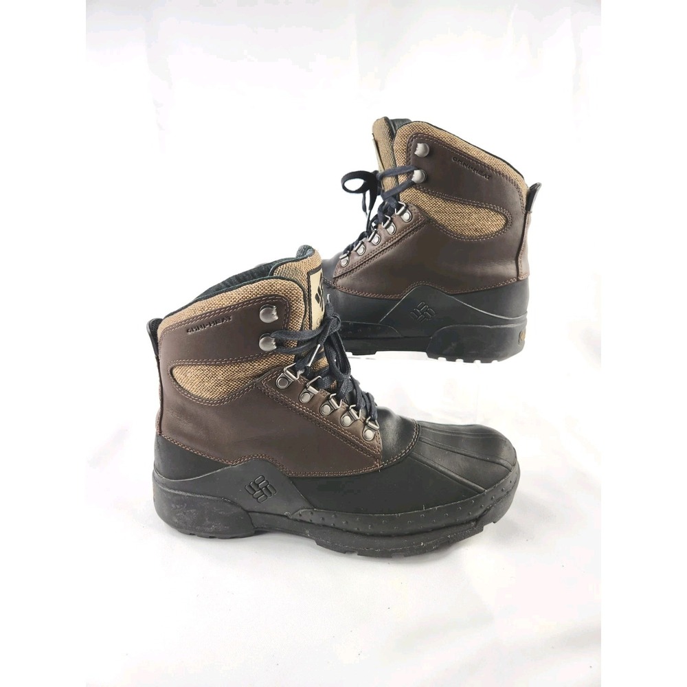 COLUMBIA BUGABOOT Thermal Lining Omni-Heat Men 9 Waterproof Boots Leather Rubber